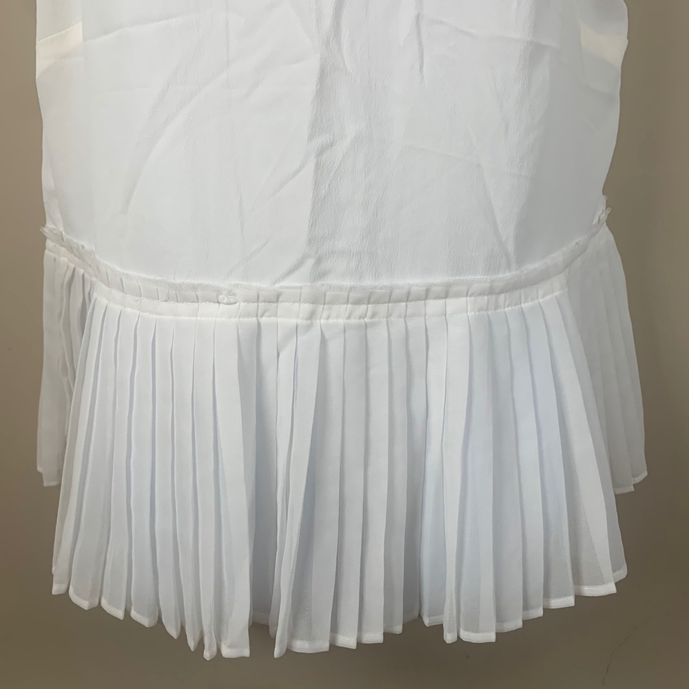 American Eagle Peplum Pleated Sheer Blouse Size XL Coquette - Picture 4 of 16
